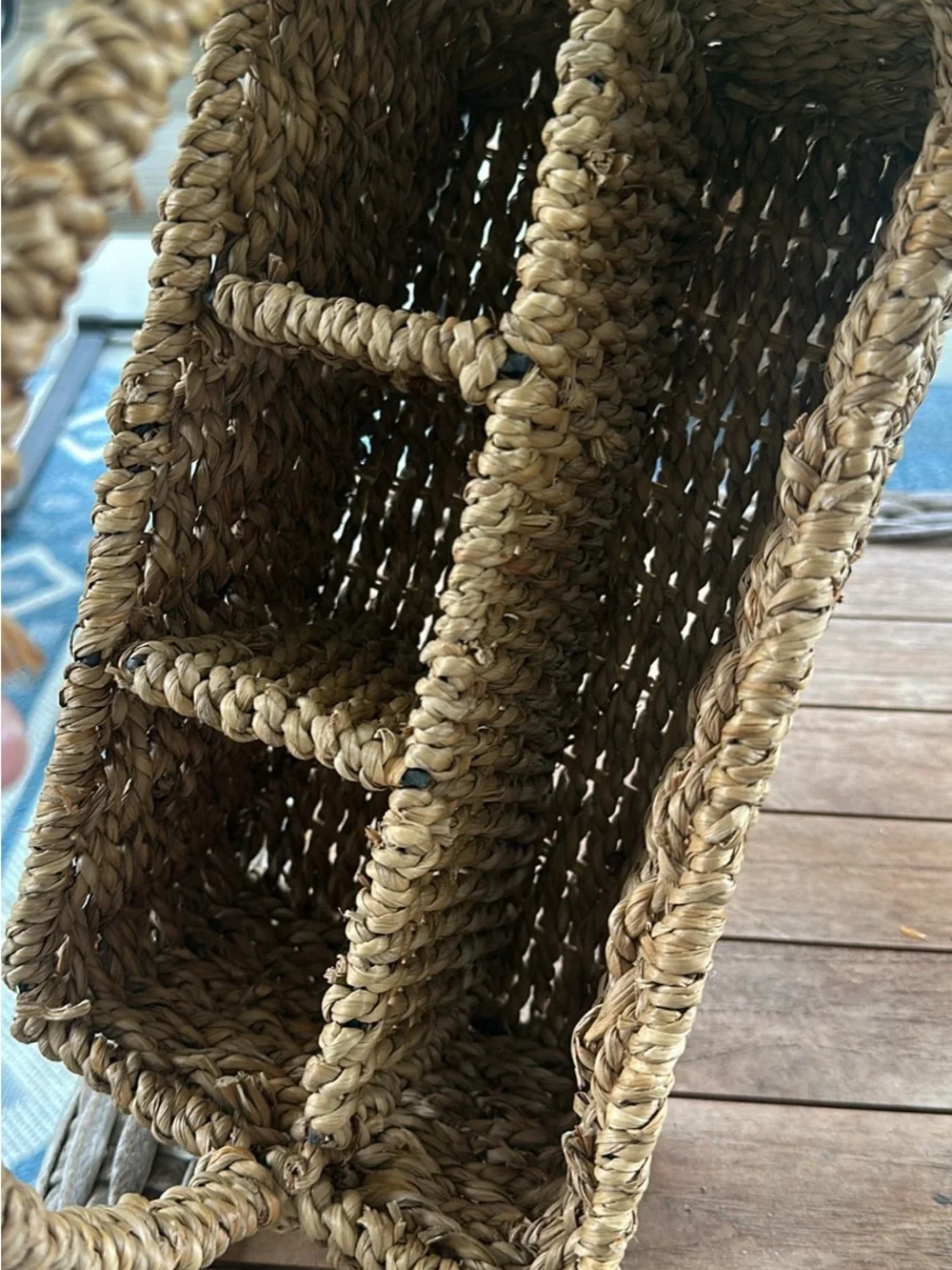 Wicker Sectioned Basket with Handle